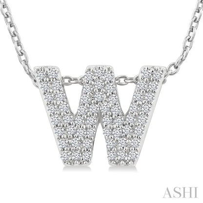 Bubble 'W' Initial Diamond Pendant