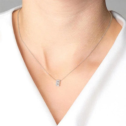 Bubble 'A' Initial Diamond Pendant