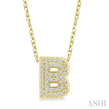 Bubble 'B' Initial Diamond Pendant