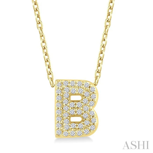 Bubble 'B' Initial Diamond Pendant