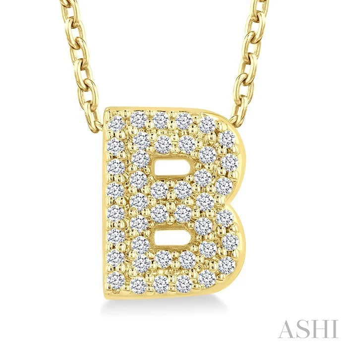 Bubble 'B' Initial Diamond Pendant