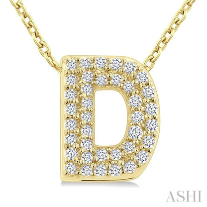 Bubble 'D' Initial Diamond Pendant