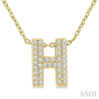 Bubble 'H' Initial Diamond Pendant