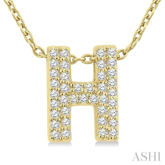Bubble 'H' Initial Diamond Pendant