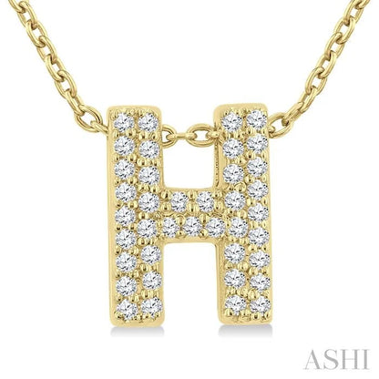 Bubble 'H' Initial Diamond Pendant