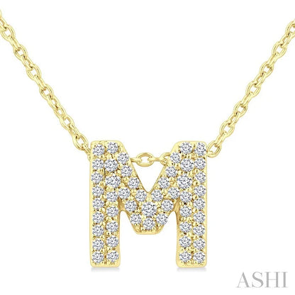 Bubble 'M' Initial Diamond Pendant