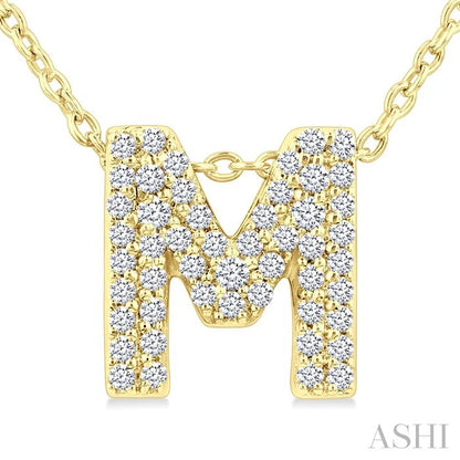 Bubble 'M' Initial Diamond Pendant