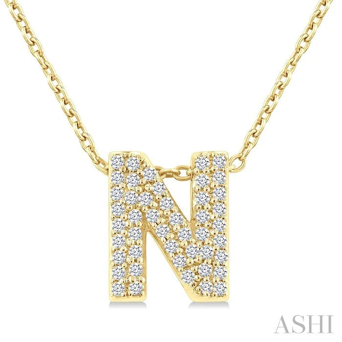 Bubble 'N' Initial Diamond Pendant