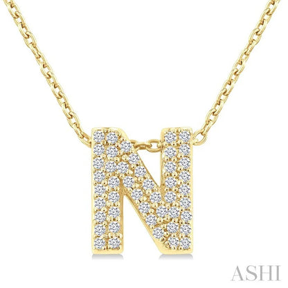 Bubble 'N' Initial Diamond Pendant