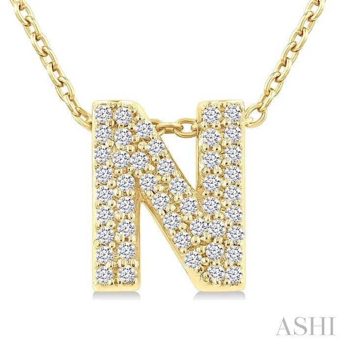 Bubble 'N' Initial Diamond Pendant