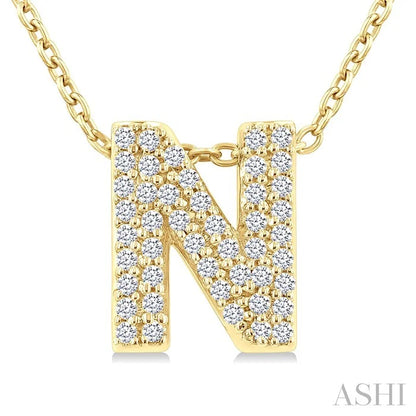Bubble 'N' Initial Diamond Pendant
