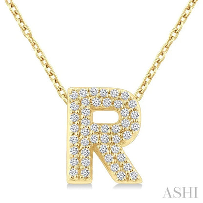 Bubble 'R' Initial Diamond Pendant