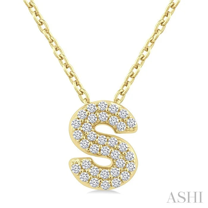 Bubble 'S' Initial Diamond Pendant