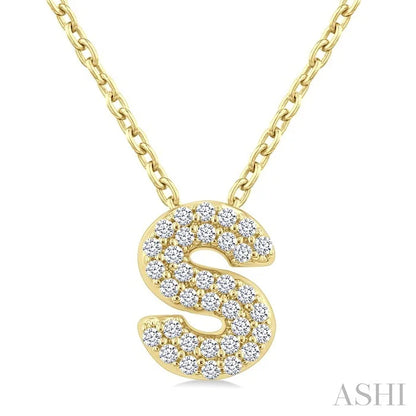 Bubble 'S' Initial Diamond Pendant