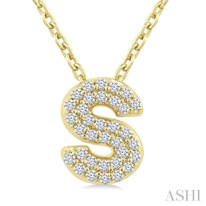 Bubble 'S' Initial Diamond Pendant