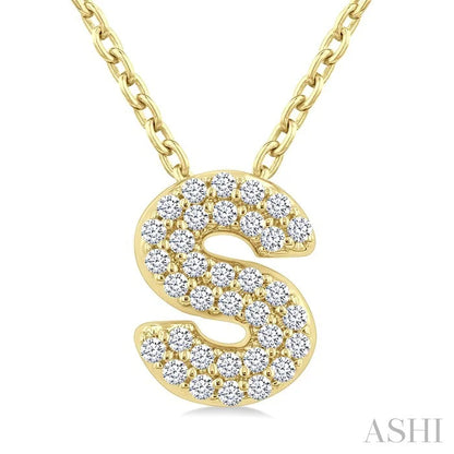 Bubble 'S' Initial Diamond Pendant