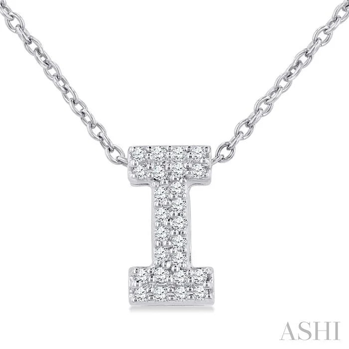 Bubble 'I' Initial Diamond Pendant