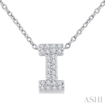 Bubble 'I' Initial Diamond Pendant