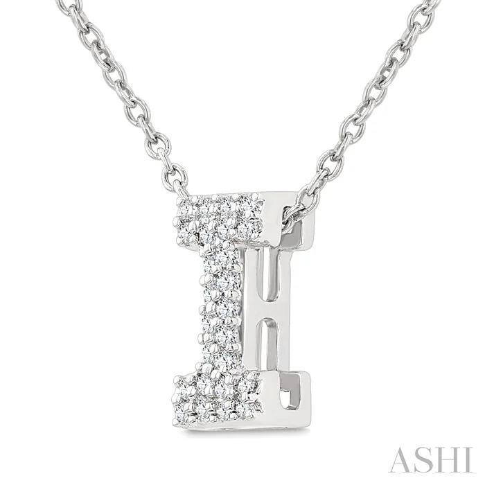 Bubble 'I' Initial Diamond Pendant