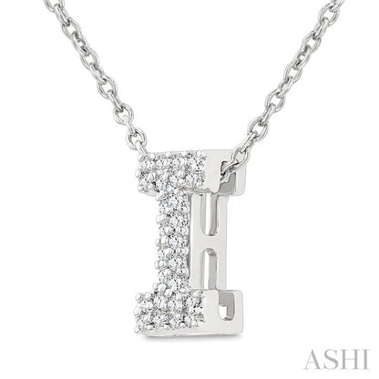 Bubble 'I' Initial Diamond Pendant