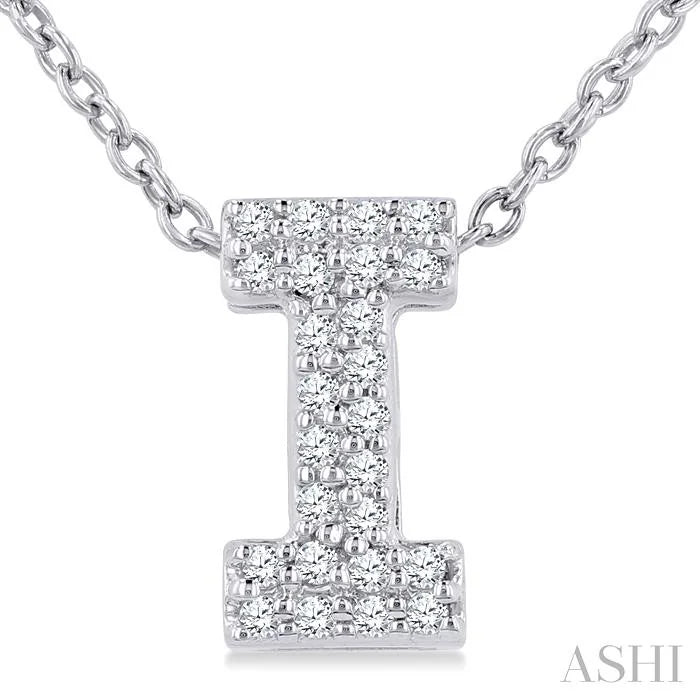 Bubble 'I' Initial Diamond Pendant