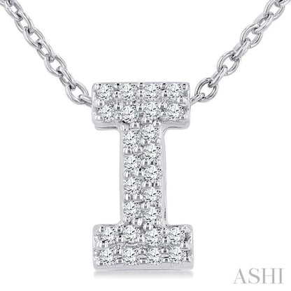 Bubble 'I' Initial Diamond Pendant