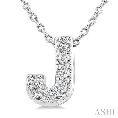 Bubble 'J' Initial Diamond Pendant