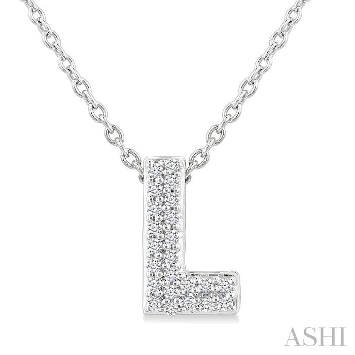 Bubble 'L' Initial Diamond Pendant