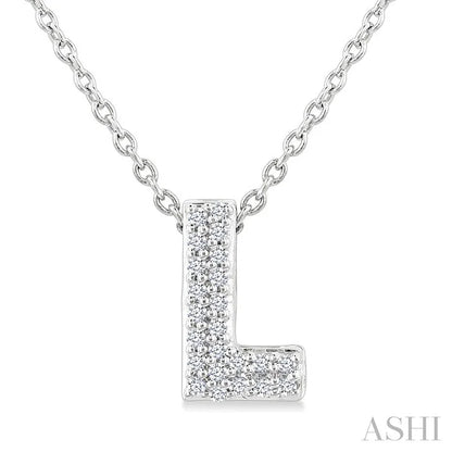 Bubble 'L' Initial Diamond Pendant
