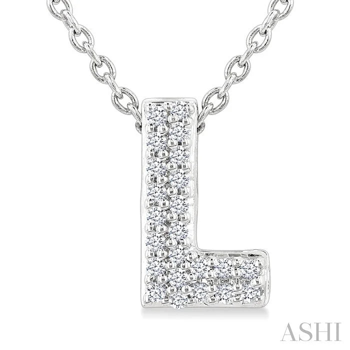 Bubble 'L' Initial Diamond Pendant