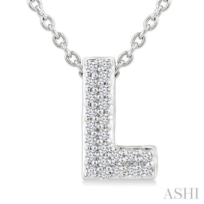Bubble 'L' Initial Diamond Pendant