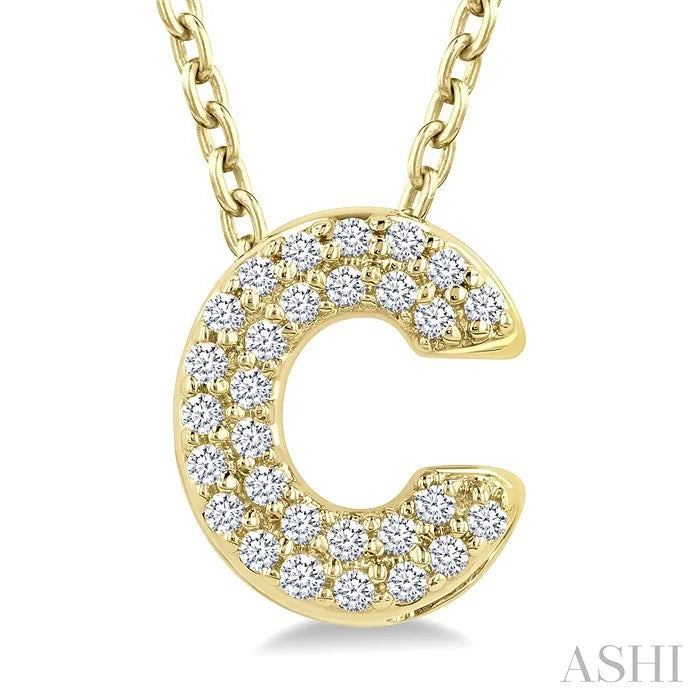Bubble 'C' Initial Diamond Pendant