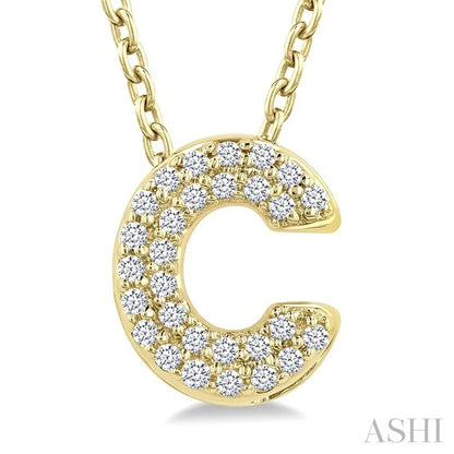 Bubble 'C' Initial Diamond Pendant