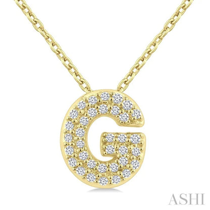 Bubble 'G' Initial Diamond Pendant