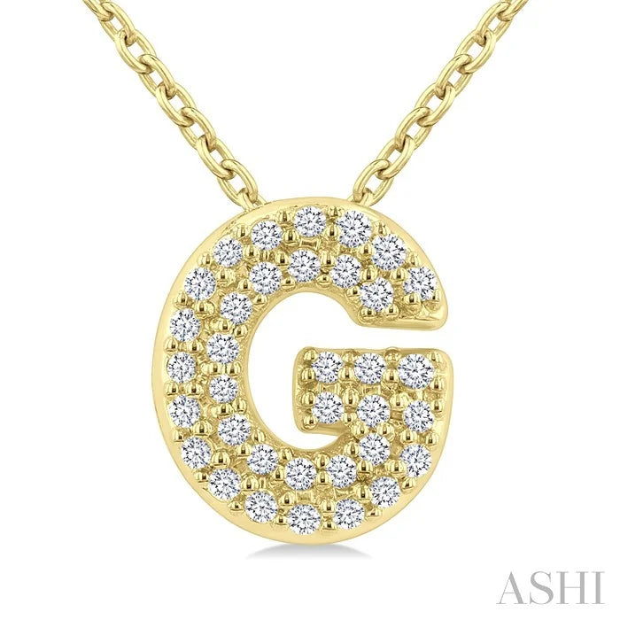 Bubble 'G' Initial Diamond Pendant