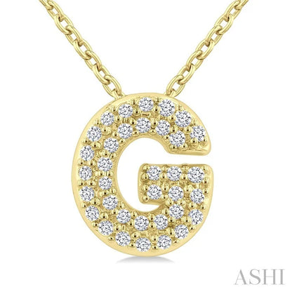 Bubble 'G' Initial Diamond Pendant