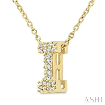 Bubble 'I' Initial Diamond Pendant
