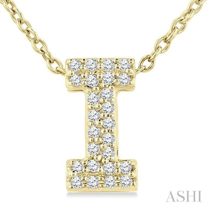 Bubble 'I' Initial Diamond Pendant