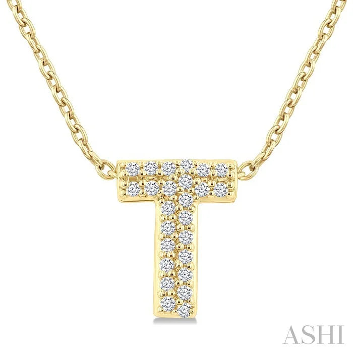 Bubble 'T' Initial Diamond Pendant