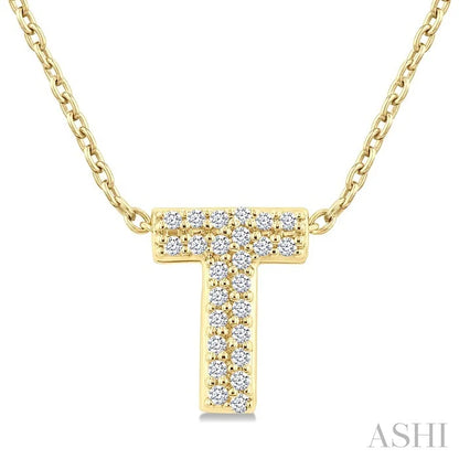 Bubble 'T' Initial Diamond Pendant