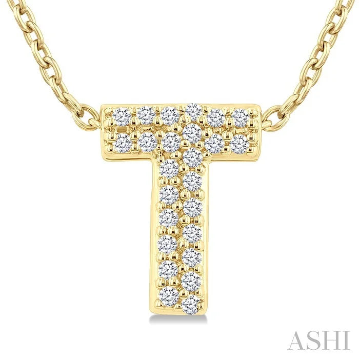 Bubble 'T' Initial Diamond Pendant