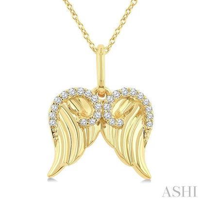 Angel Wings Fluted Diamond Fashion Pendant