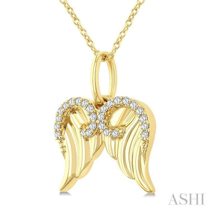 Angel Wings Fluted Diamond Fashion Pendant