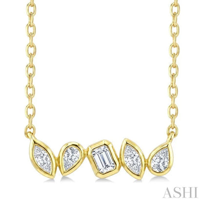Mixed Shape Diamond Fashion Bar Necklace