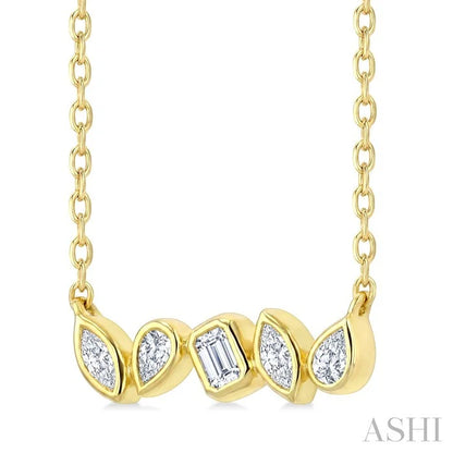 Mixed Shape Diamond Fashion Bar Necklace