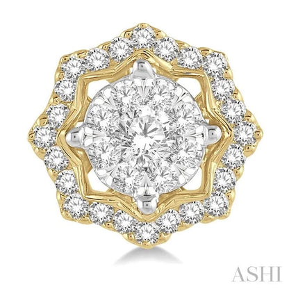 Round Shape Halo Lovebright Diamond Fashion Earrings