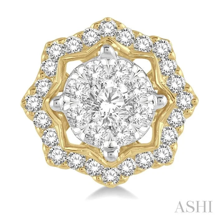 Round Shape Halo Lovebright Diamond Fashion Earrings