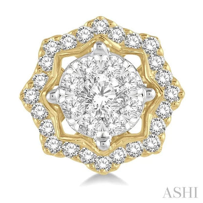 Round Shape Halo Lovebright Diamond Fashion Earrings