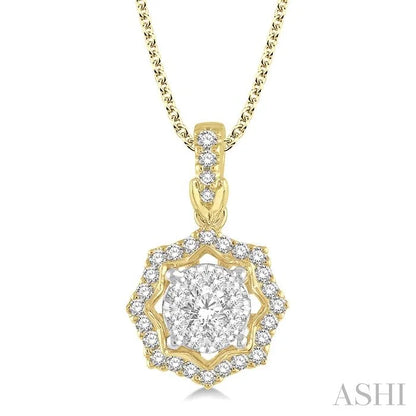 Round Shape Halo Lovebright Diamond Fashion Pendant