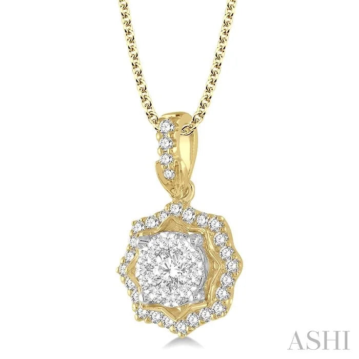 Round Shape Halo Lovebright Diamond Fashion Pendant